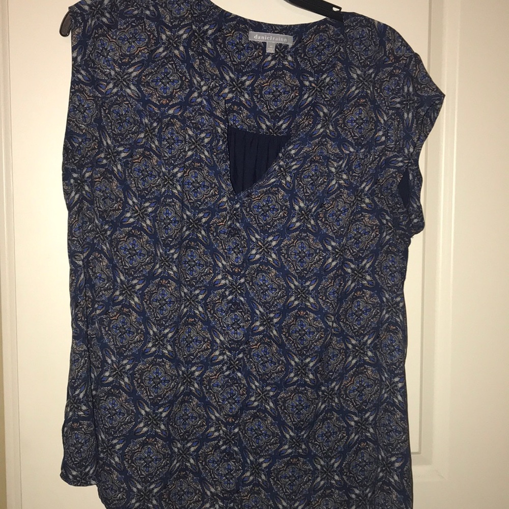 Daniel rain captain sleeve Paisley navy blue sz 2X